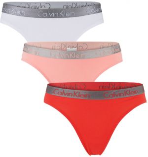 CALVIN KLEIN - 3PACK radiant cotton fashion strawberry color tangá - limitovaná edícia