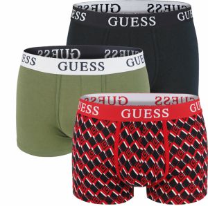 GUESS - boxerky 3PACK Guess festive red z organickej bavlny - limitovaná edícia