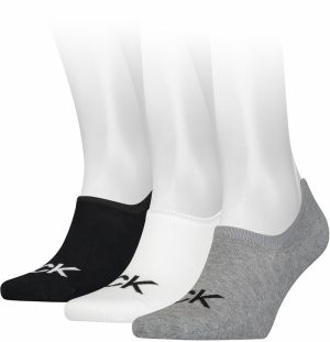 CALVIN KLEIN - 3PACK big logo CK mid grey pánske neviditeľné ponožky