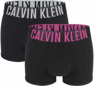 CALVIN KLEIN - boxerky 2PACK Intense power black with multicolor waist - imitovaná edícia