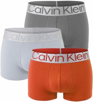 CALVIN KLEIN - boxerky 3PACK steel cotton arctice & silver grey color - limitovaná edícia