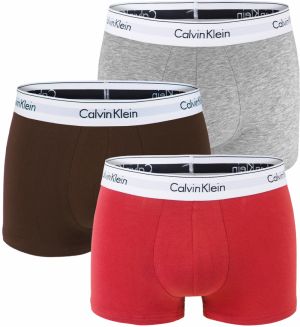 Calvin Klein - boxerky 3PACK modern cotton stretch mahogany & gray color - limitovaná edícia