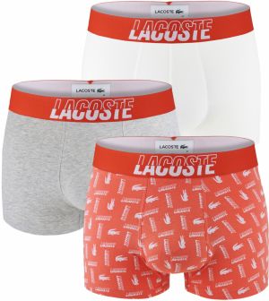 LACOSTE - boxerky 3PACK iconic cotton stretch Lacoste orange logo - limitovaná edícia