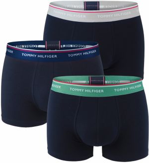 TOMMY HILFIGER - boxerky 3PACK premium essentials dark color with blue ink & green waist - limitovaná edícia