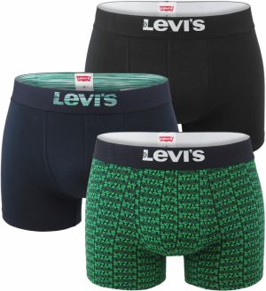 LEVI`S -  boxerky 3PACK green color with multicolor Levi`s logo v darčekovom balení - limitovaná edícia