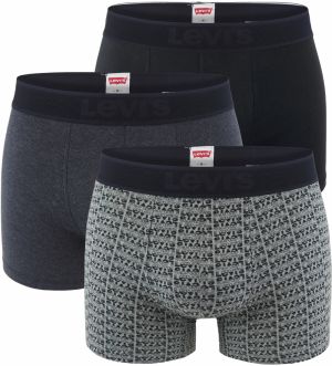 LEVI`S -  boxerky 3PACK Levi`s logo gray & black multicolor v darčekovom balení - limitovaná edícia