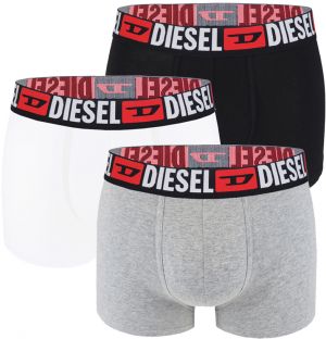 DIESEL - boxerky 3PACK cotton stretch black, white, gray