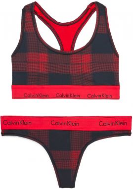 CALVIN KLEIN - Modern cotton textured black podprsenka + tangá v darčekovom balení - limited edition