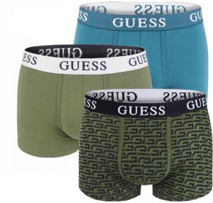 GUESS - 3PACK Guess modern logo army green boxerky z organickej bavlny - limitovaná edícia