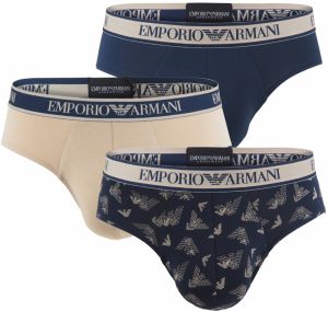 EMPORIO ARMANI - slipy 3PACK stretch cotton fashion corda & marin combo colore - limited edition