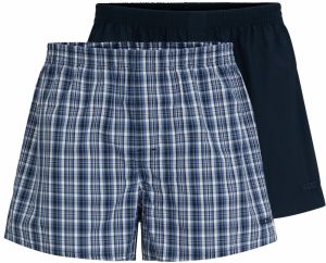 BOSS - trenky 2PACK natural pure cotton blue little cubes combo (HUGO BOSS)