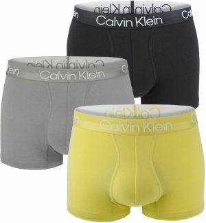 Calvin Klein - boxerky 3PACK modern structure matte yellow and gray - limitovaná edícia