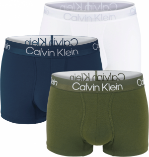 Calvin Klein - boxerky 3PACK modern structure dark olive and blue - limitovaná edícia