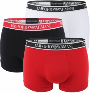 EMPORIO ARMANI - boxerky 3PACK stretch cotton fashion Armani logo nero & rosso combo colore - limited edition