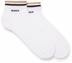 BOSS - 2PACK biele pánske quarter ponožky s logom BOSS