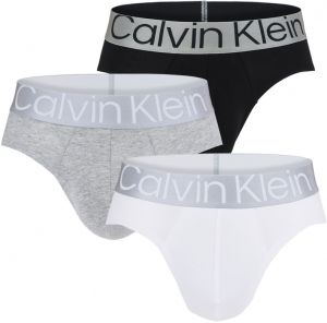 CALVIN KLEIN - slipy 3PACK steel black, white, gray - limitovaná edícia