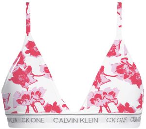 CALVIN KLEIN - CK ONE fashion flower print triangle podprsenka s nastaviteľnými ramienkami