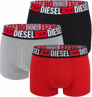 DIESEL - pánske boxerky 3PACK cotton stretch black, red, gray - limitovaná edícia