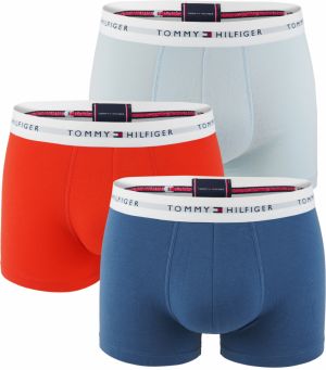 TOMMY HILFIGER - boxerky 3PACK signature cotton essentials blue & daring scarlet - limitovaná edícia