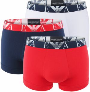 EMPORIO ARMANI - boxerky 3PACK stretch cotton bianco & fuoco - limited edition