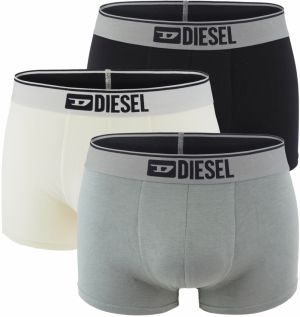 DIESEL - pánske boxerky 3PACK cotton stretch black, white, gray combo - limitovaná fashion edícia