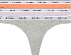 CALVIN KLEIN - tangá 3PACK Modern logo stretch cotton lavender & orange combo - limitovaná edícia