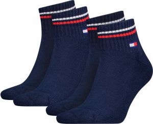 TOMMY HILFIGER - 2PACK TH uni Tommy jeans original iconic dark navy quarter ponožky