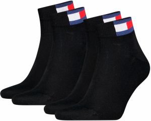TOMMY HILFIGER - 2PACK Tommy jeans flag iconic black quarter ponožky