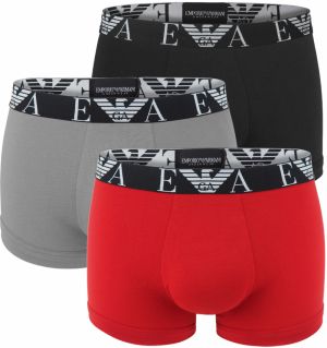 EMPORIO ARMANI - boxerky 3PACK stretch cotton fashion rosso & nero combo colore - limited edition