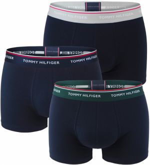 TOMMY HILFIGER - boxerky 3PACK premium essentials dark with green & desert sky color waist - limitovaná edícia