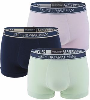 EMPORIO ARMANI - boxerky 3PACK stretch cotton lavanda & marine - limited edition