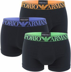 EMPORIO ARMANI - boxerky 3PACK stretch cotton nero combo Armani logo colore z organickej bavlny - limited edition