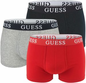 GUESS - boxerky 3PACK Guess red, black, white z organickej bavlny - limitovaná edícia