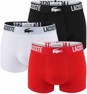LACOSTE - boxerky 3PACK ultra comfortable stretch cotton Lacoste logo red & black - limitovaná edícia