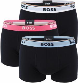 BOSS - boxerky 3PACK cotton stretch power design black with light color waist - limitovaná fashion edícia (HUGO BOSS)