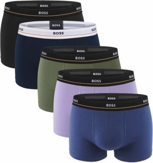 BOSS - boxerky 5PACK essential cotton stretch blue & army green color combo - limitovana fashion edícia (HUGO BOSS)