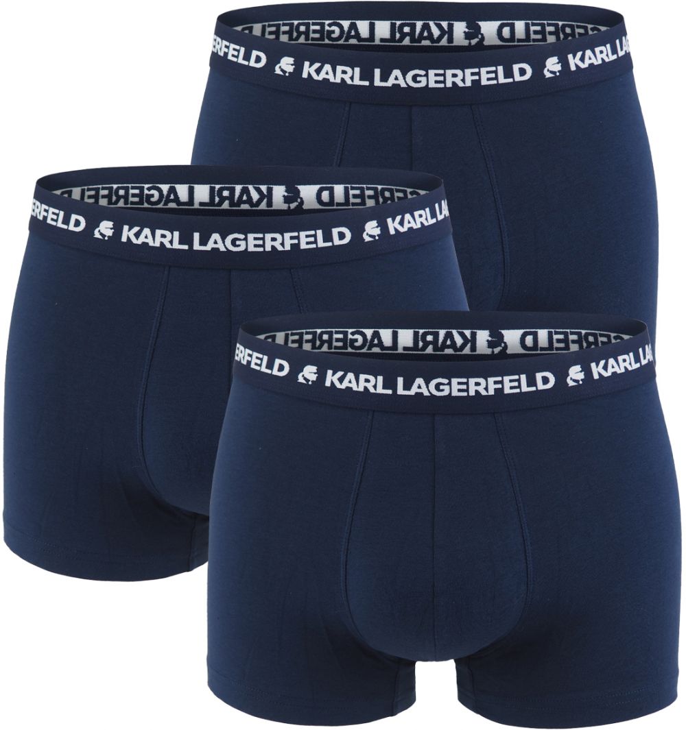 KARL LAGERFELD - boxerky 3PACK organic cotton KARL LAGERFELD logo navy color combo - limitovaná edícia