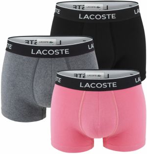LACOSTE - boxerky Lacoste iconic ultra comfortable stretch cotton gray & pink- limitovaná edícia