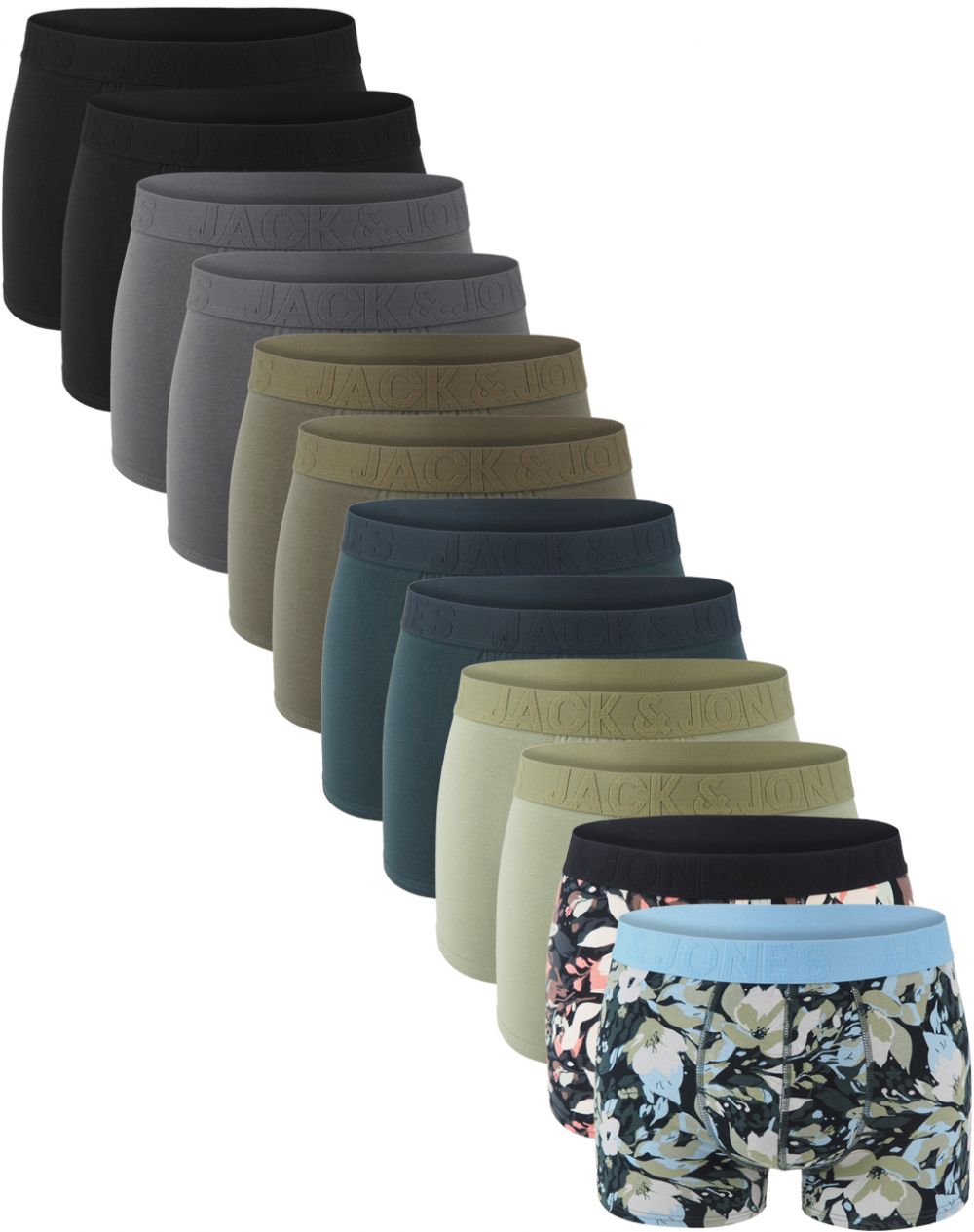 JACK & JONES - boxerky 12PACK Jacjonah flower multicolor combo - limitovaná edícia