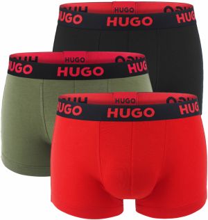 HUGO - boxerky 3PACK lyocell stretch red & black combo - limitovaná fashion edícia (HUGO BOSS)