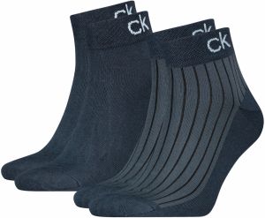 CALVIN KLEIN - pánske ponožky 2PACK quarter denim s logom CK