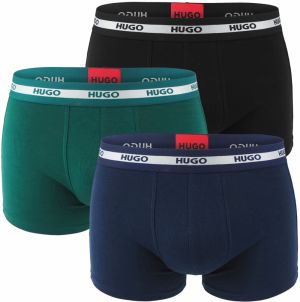 HUGO - boxerky 3PACK eco luxe premium organic cotton in black & bold green - limitovaná fashion edícia (HUGO BOSS)