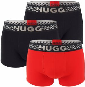 HUGO - boxerky 3PACK luxe premium cotton stretch black & red with modern metallic logo v darčekovom balení - limitovaná fashion edícia (HUGO BOSS)