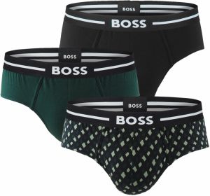BOSS - slipy 3PACK cotton stretch BOLD modern green & B logo z organickej bavlny - limitovaná fashion edícia (HUGO BOSS)