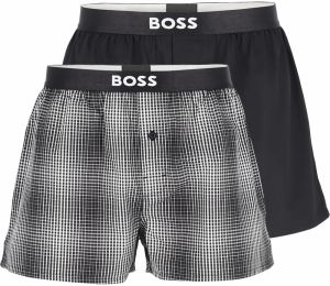 BOSS - trenky 2PACK natural pure cotton black color grid combo (HUGO BOSS)