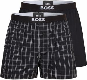 BOSS - trenky 2PACK natural pure cotton big cubes black combo (HUGO BOSS)