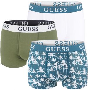 GUESS - 3PACK Guess modern logo palm blue boxerky z organickej bavlny - limitovaná edícia