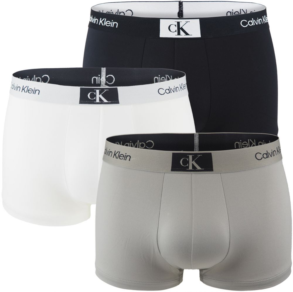 Calvin Klein - boxerky 3PACK 1996 modern black, white, gray combo z mikrovlákna