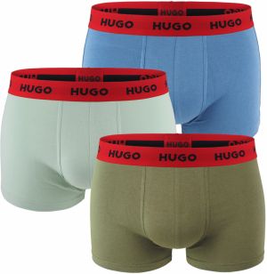 HUGO - boxerky 3PACK cotton stretch modern blue & army green color combo - limitovaná fashion edícia (HUGO BOSS)