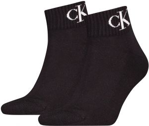CALVIN KLEIN - 2PACK CK jeans monogram čierne quarter ponožky - limitovaná edícia